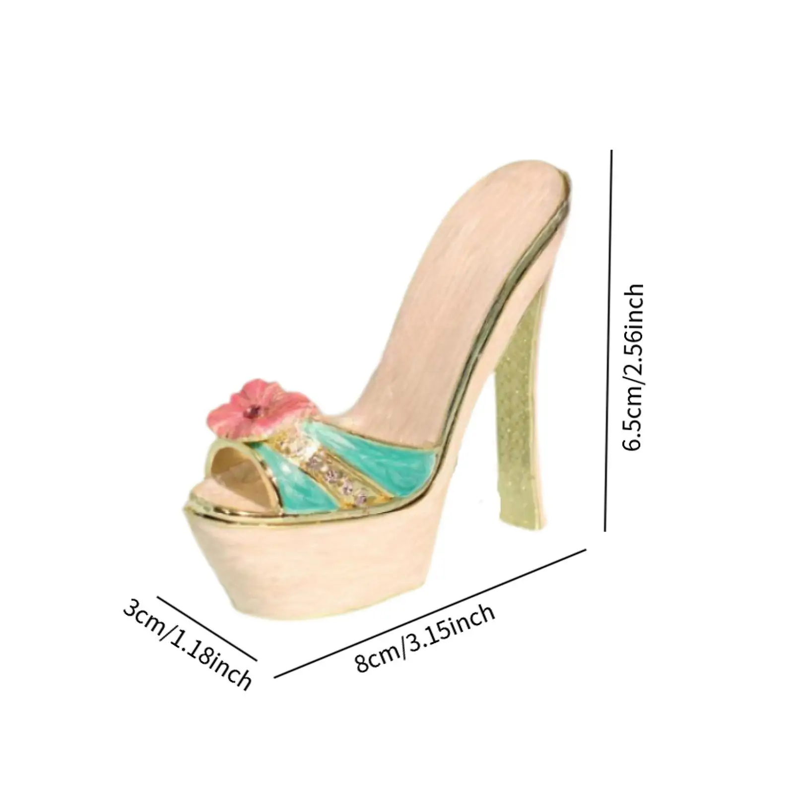 High Heel Jewelry Box Enamel Trinket Box for Pendants Earrings Home Decor