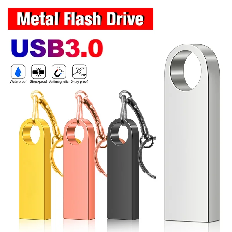 

NEW USB 3.0 Metal USB Flash Drive High Speed File Transfer Pendrive 2TB 1TB Large Capacity Waterproof U Disk With Key Ring Gift