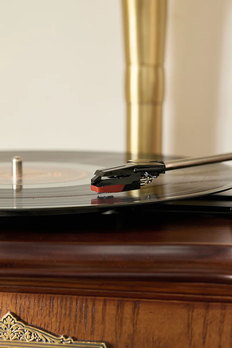 

Hooqu 12-Inch Classical Vinyl Phonograph With USB Output & Recording Feature Alloy Metal Horn For Audio & Video Accessories