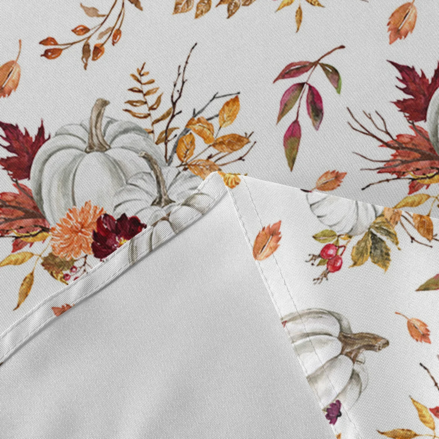 Thanksgiving Fall Pumpkin Maple Leaf Round Waterproof Tablecloth Decorative Table Cover Home Party Dining Room Table Cloth