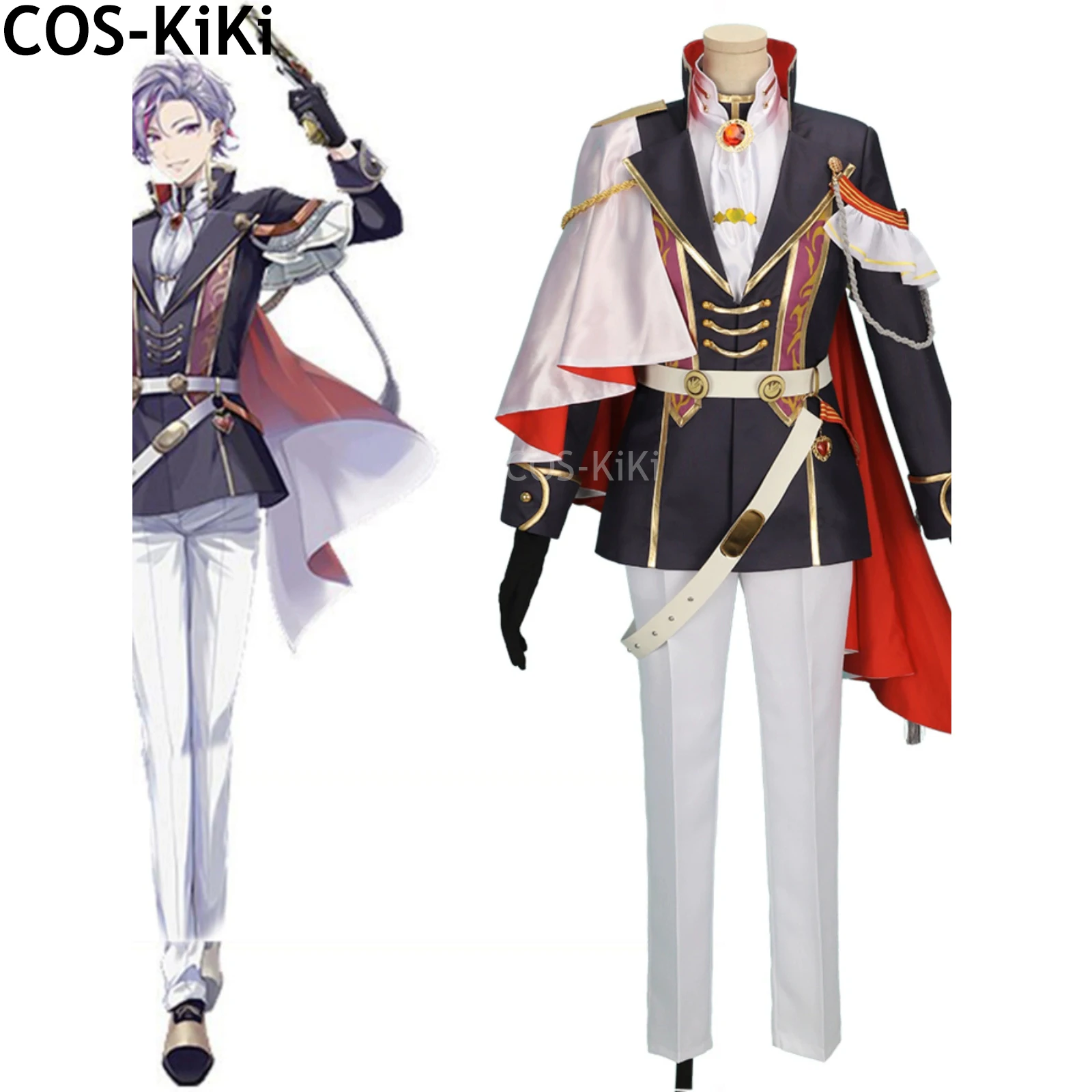 

COS-KiKi Vtuber Fuwa Minato Game Suit Gorgeous Handsome Uniform Cosplay Costume Halloween Carnival Party Role Play Outfit