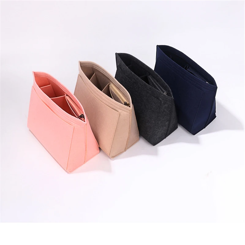 Felt Insert Bag Fits For Longchamp Handbag Liner Bag Felt Cloth Makeup Bag Support Travel Portable Insert Purse Organizer