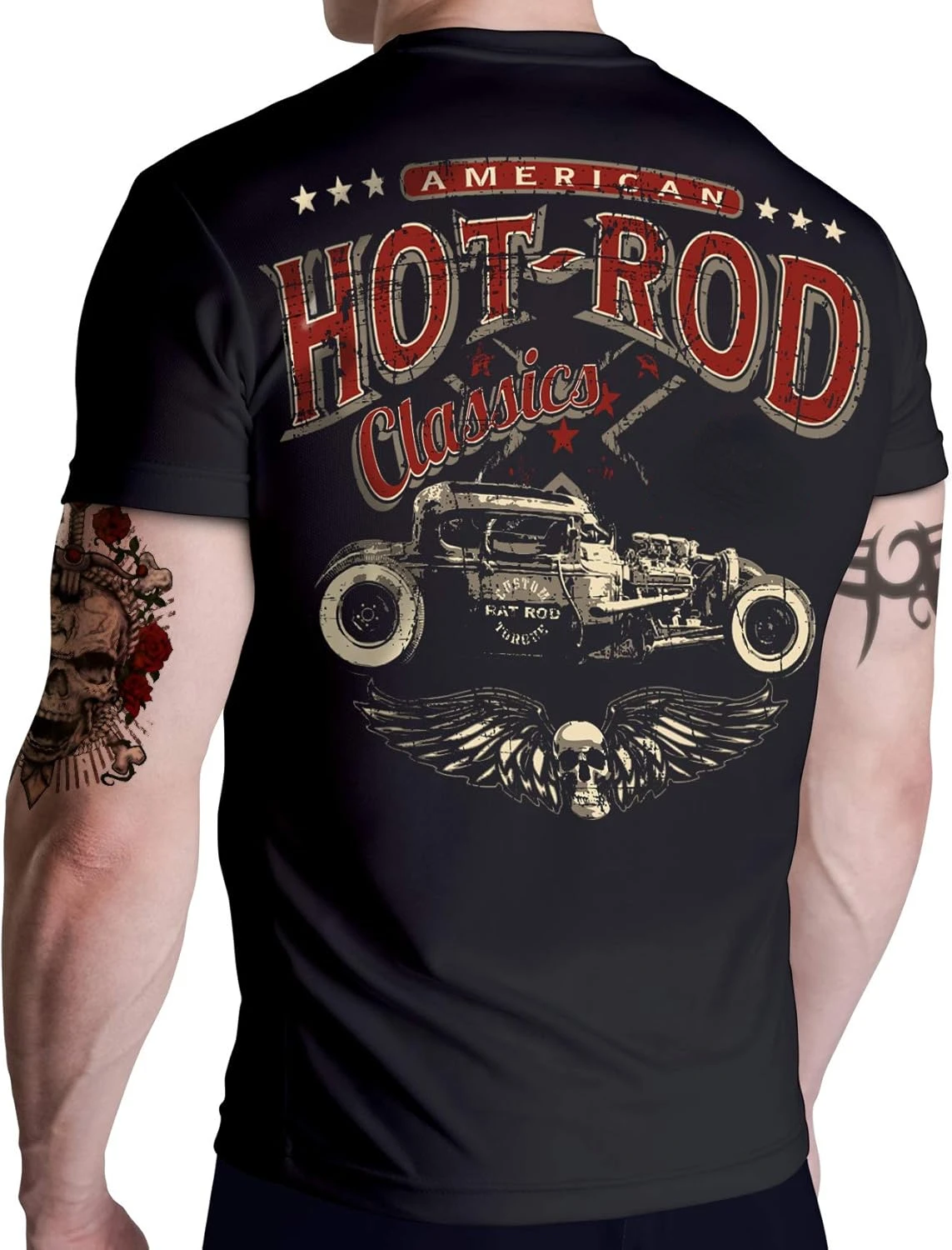 American Hot Rod Classic Rockabilly Old School Racer T-Shirt 100% Cotton O-Neck Short Sleeve Summer Casual Mens T-shirt