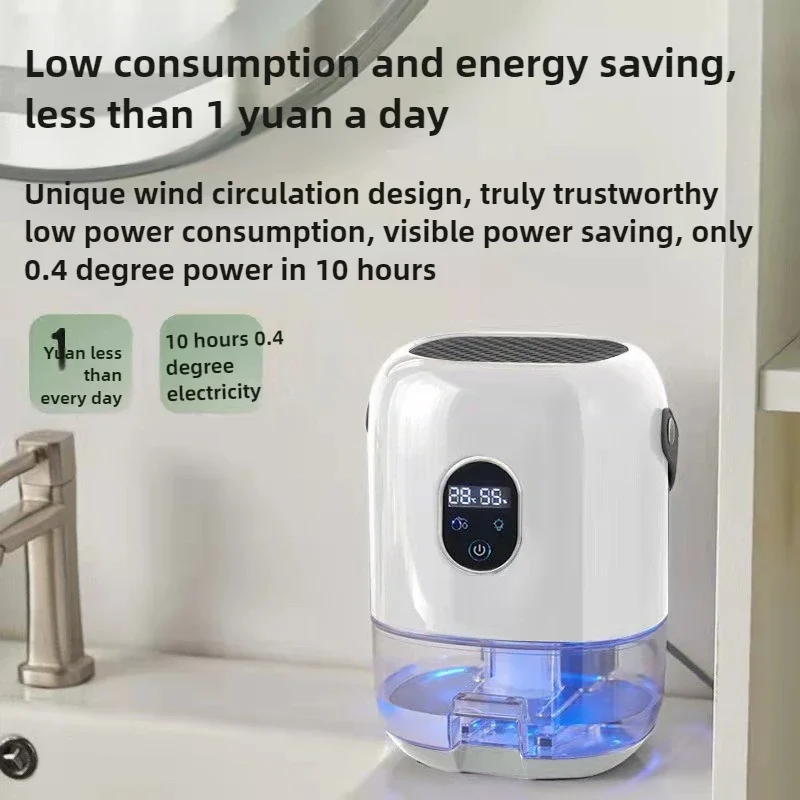 220V Dehumidifier 1L Large-capacity Silent Household Small Dehumidifier Energy Saving Air Moisture-proof Drying Colorful Light
