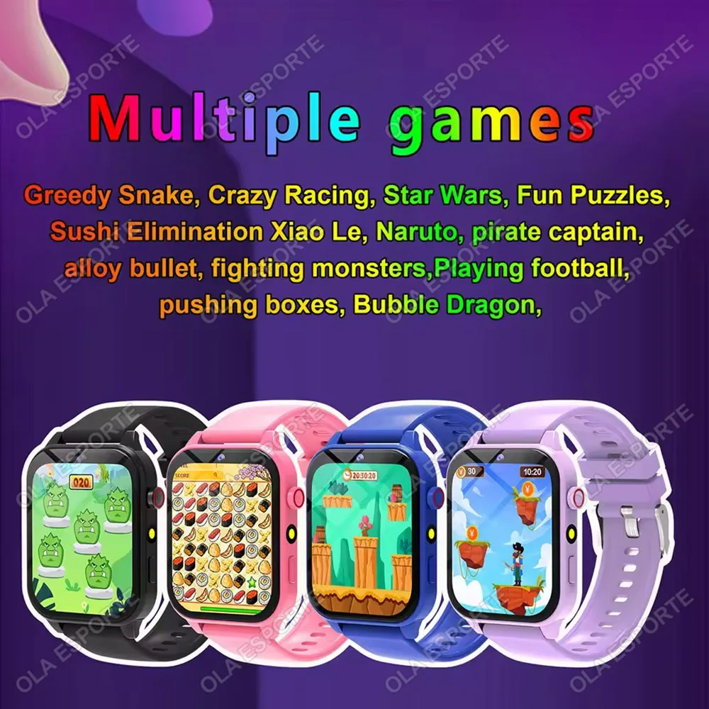 2026 New Camera Smart Watch For Kids Game HD Touch Screen Sleep Monitoring Flashlight Alarm Clock Partner Birthday Gift Boy Hw12