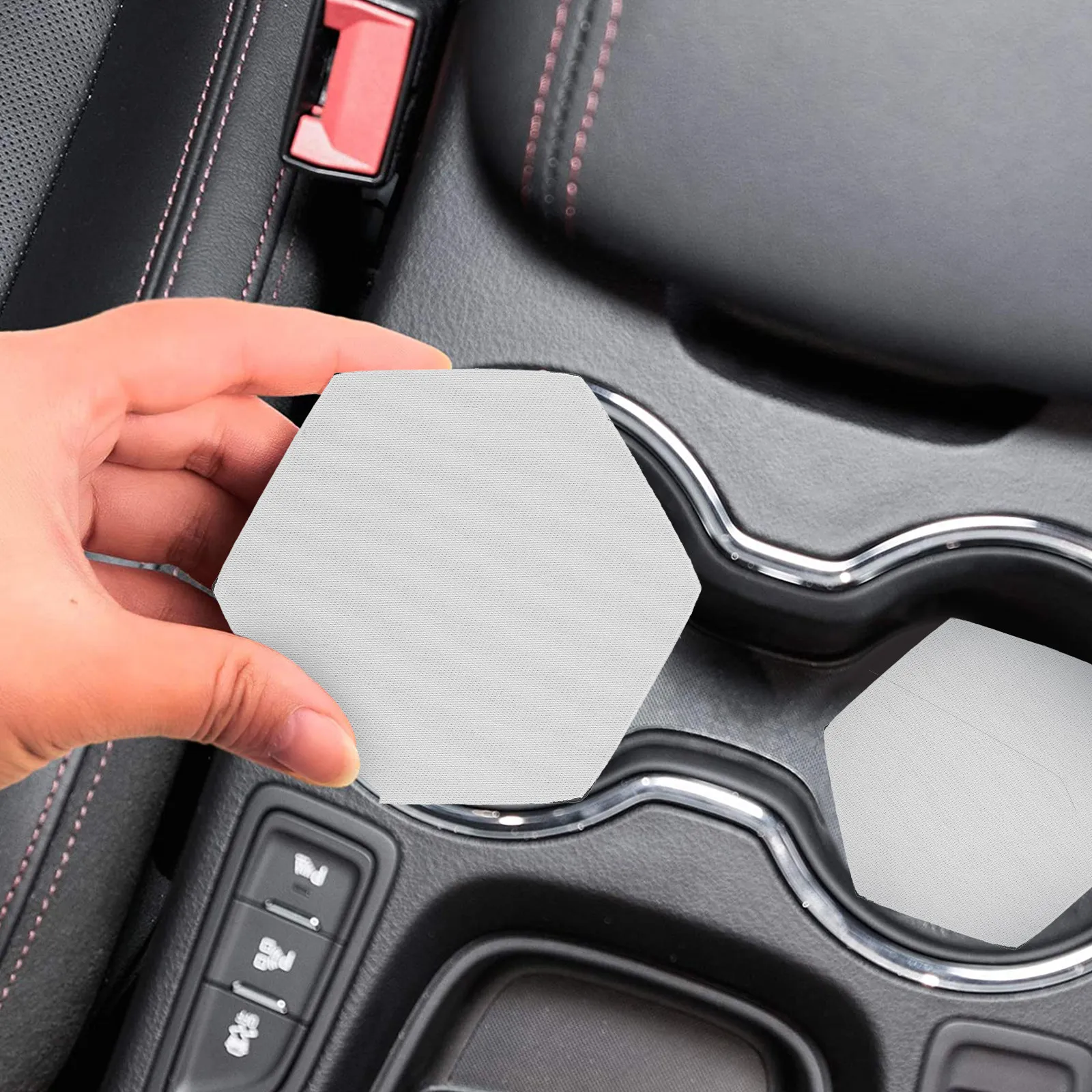 10Pcs Car Cup Mat Sublimation Blanks Thermal Transfer Coasters DIY Graffiti Coaster Set for Vehicle Cup Holders Bulk Use