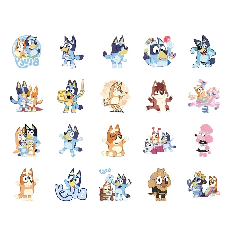 Nieuwe 5x5 CM Bluey Tattoos Stickers Cartoon nieuwigheid Tattoos Stickers Water Transfer Printing Wegwerp Tattoos hot Verjaardagsfeestje