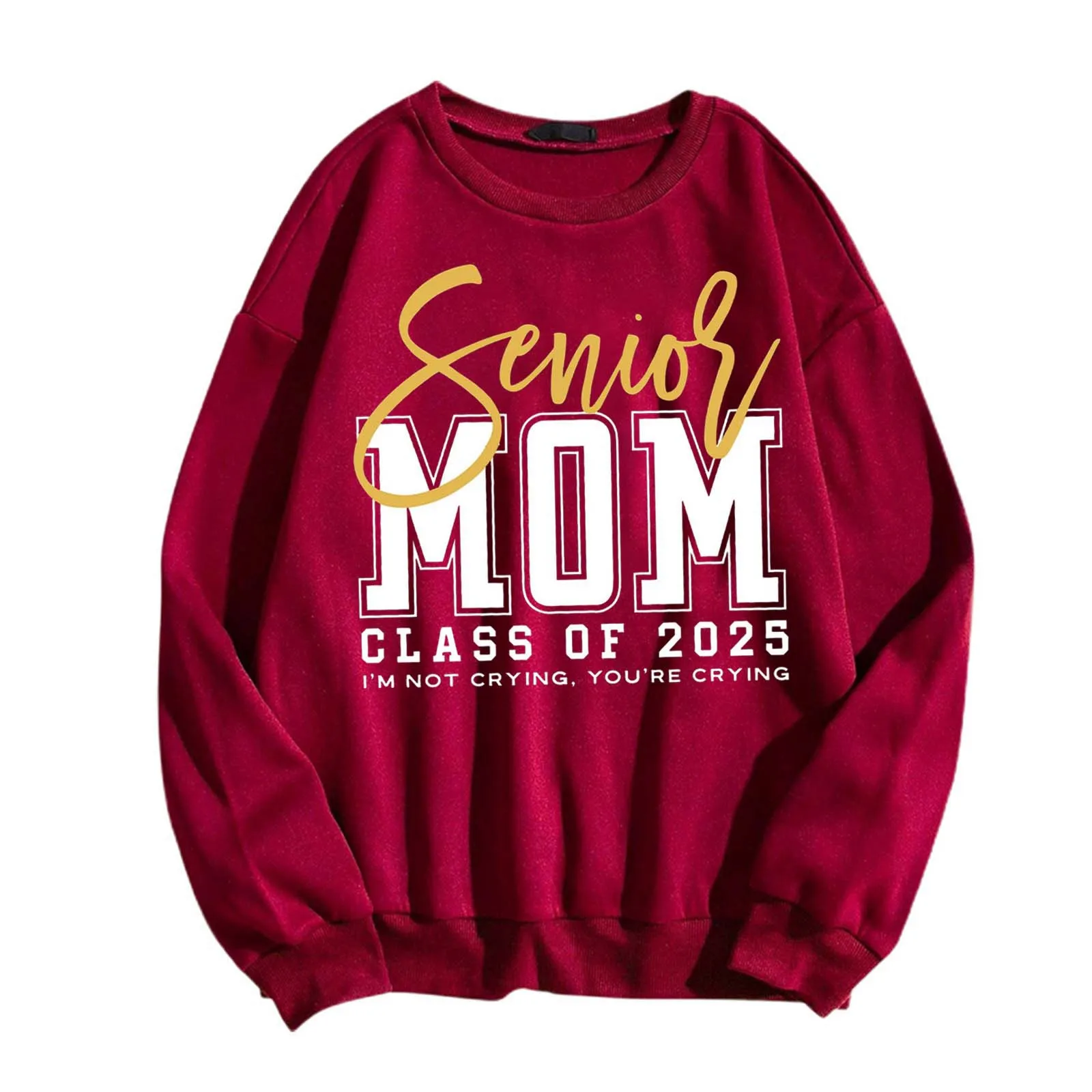 

MOM Ladies Sweatshirt Crew Neck Long Sleeve Loose Comfortable Pullover Letter Print Fashion Trend Top Casual All Match Tops