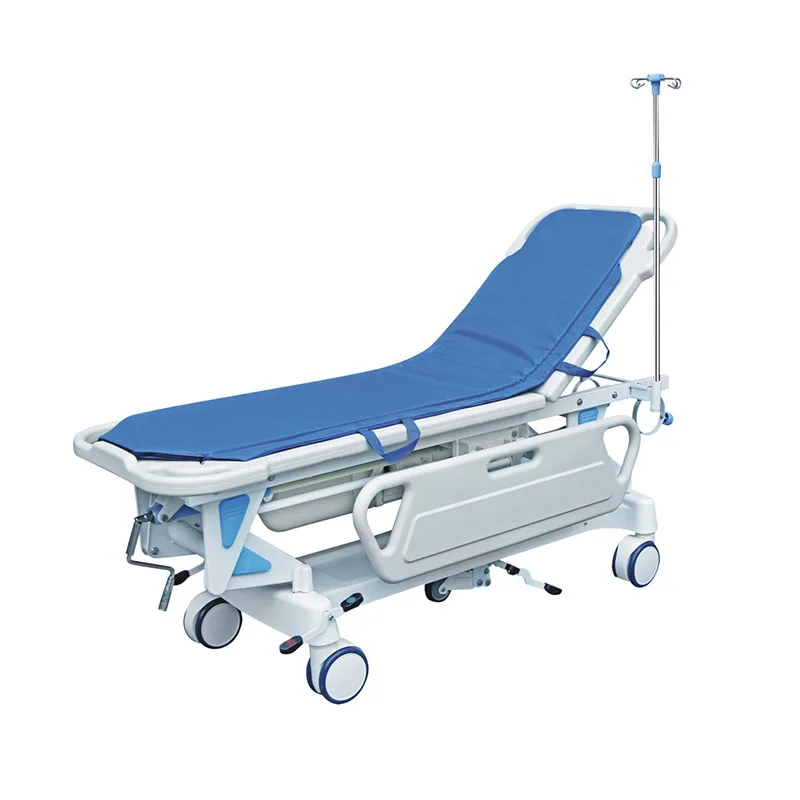 Manual Hospital Emergency Transport Stretcher Height Adjustable Patient Transfer trolley