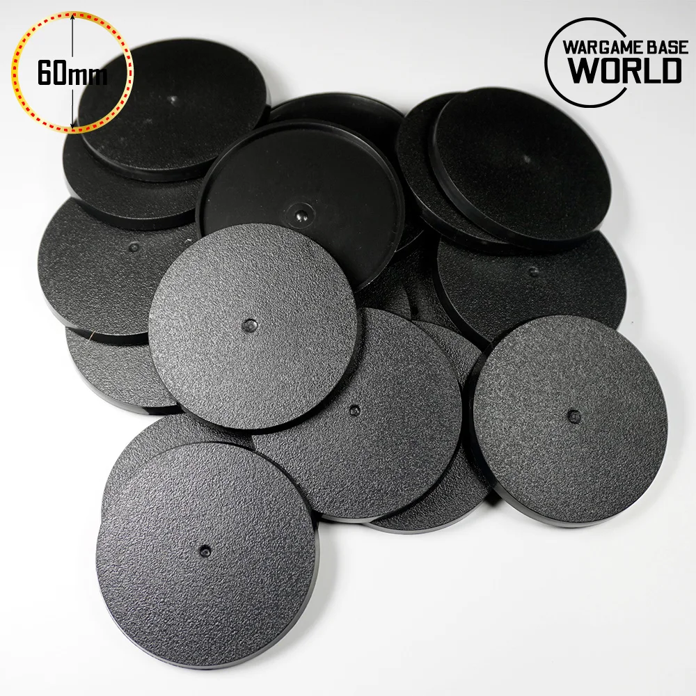 Pack of 10 Wargame 60mm Round Bases Plastic Round Bases
