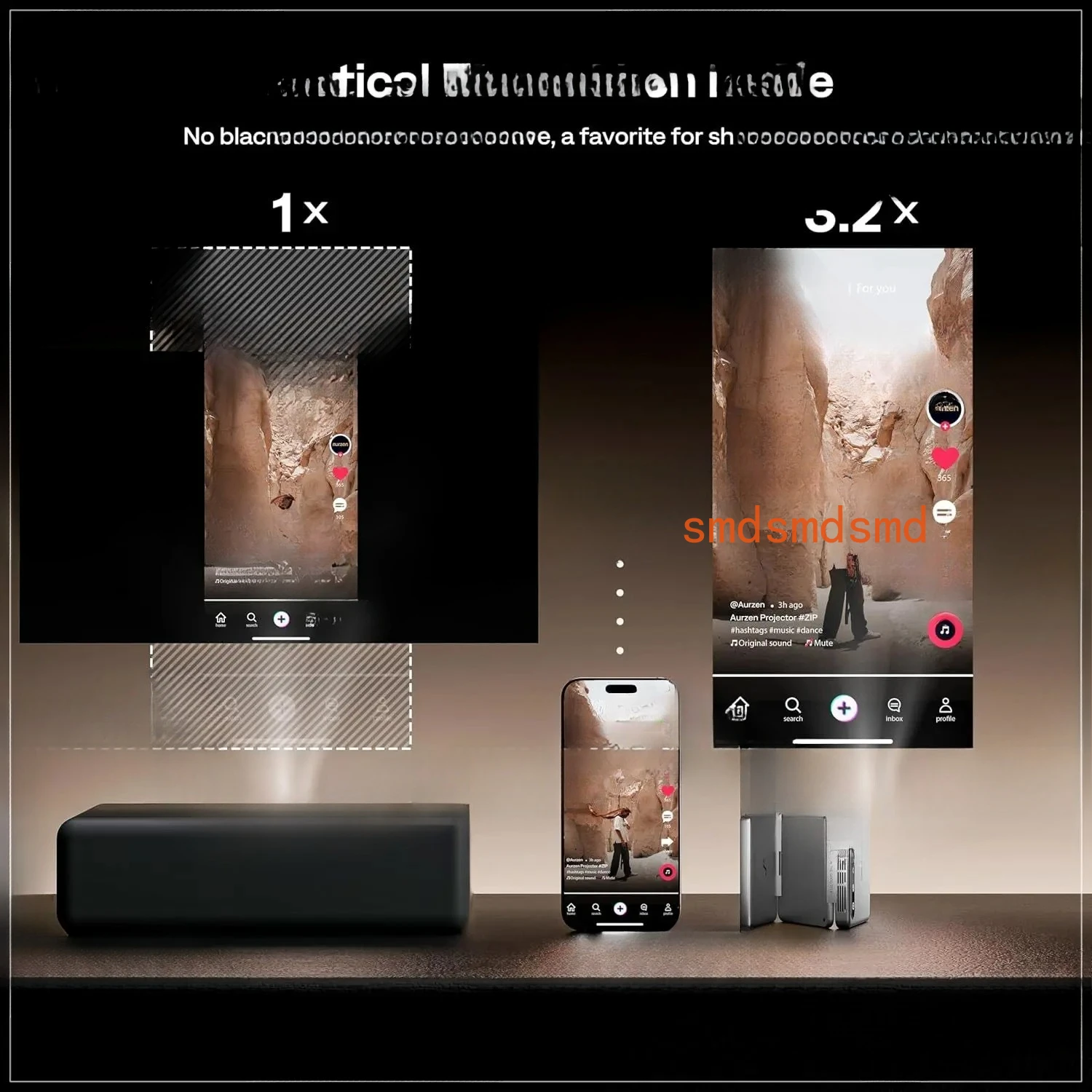 Projector Type-C Fast Charging Built-in 5000mAh Battery Projector Silver Tri-Fold Portable DLP Mini Pocket Size