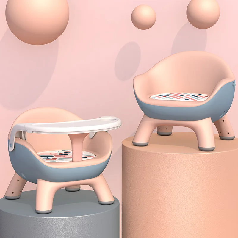 Sedia per bambini Seggiolino per bambini multifunzionale portatile Cuscino rimovibile regolabile Schienale Sedia da pranzo per bambini in plastica pieghevole