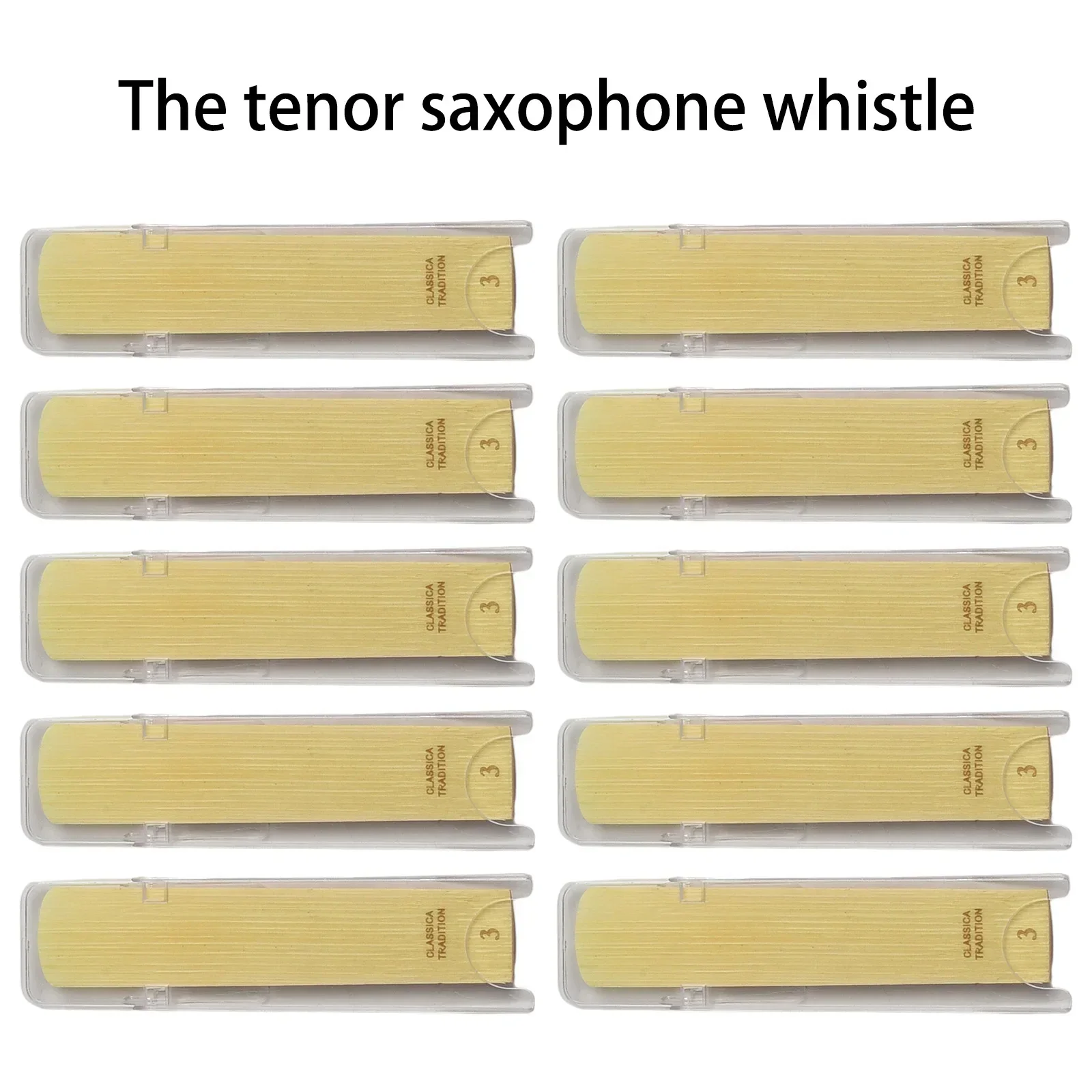 10pcs Bb Tenor Saxophone Reeds Strength 2.0 2.5 3.0 Sax Reed Parts Musical Instrument Accessories High Quality Durable Solid