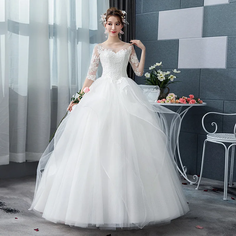 Wedding Dress for Women Plus Size Emboridery Wedding Dresses Wedding Princess Lace Up Dresses Vestido De Novia