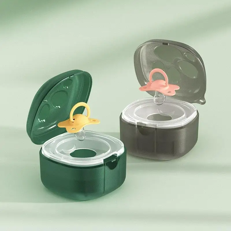 صندوق لهاية الطفل، حاوية لهاية محمولة، حامل لهاية الدمية، علبة آمنة من البلاستيك للأطفال الرضع، صندوق تخزين للسفر