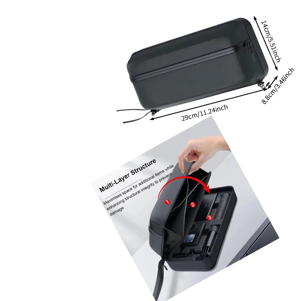 

for DJI Osmo Action 6 Storage Case Shockproof Waterproof Compact Travel Storage Bag Black