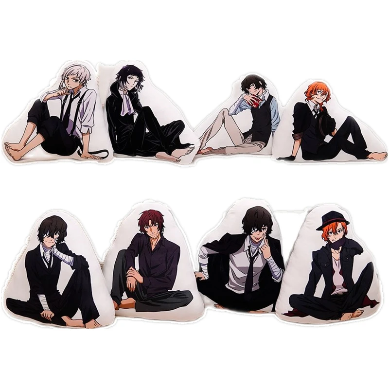 45cm Cute Bungo Stray Dogs Plush Toy Cute Anime Back Cushion Akutagawa Dazai Chuuya Bare Feet Plushies Hug Pillow Birthday Gift