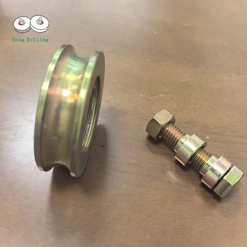2.5 Inch Diameter 58mm Sliding Gate Wire Rope Pulley Rollers Wheels with U-Groove And 6201RS Bearing Bore 12mm 2-Pack