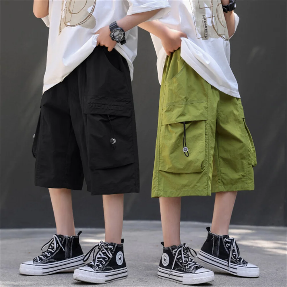 

5339 Summer Fashion Boys Shorts Cargo Pants Five Part Pants Children's Loose Fitting Casual Shorts Pants Kid Jeans Boys Capris