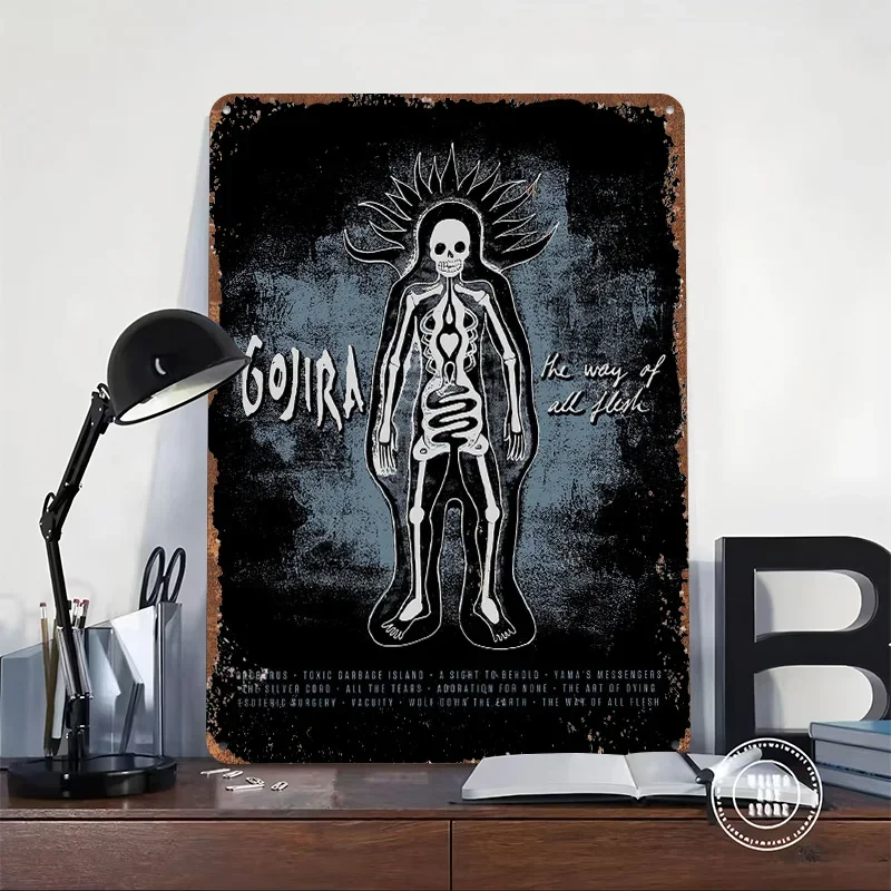 Gojira Band - The Way of All Flesh Metal Poster Customized Wall Art Retro Vintage Tinplate Signs for Living Room Decoration Home