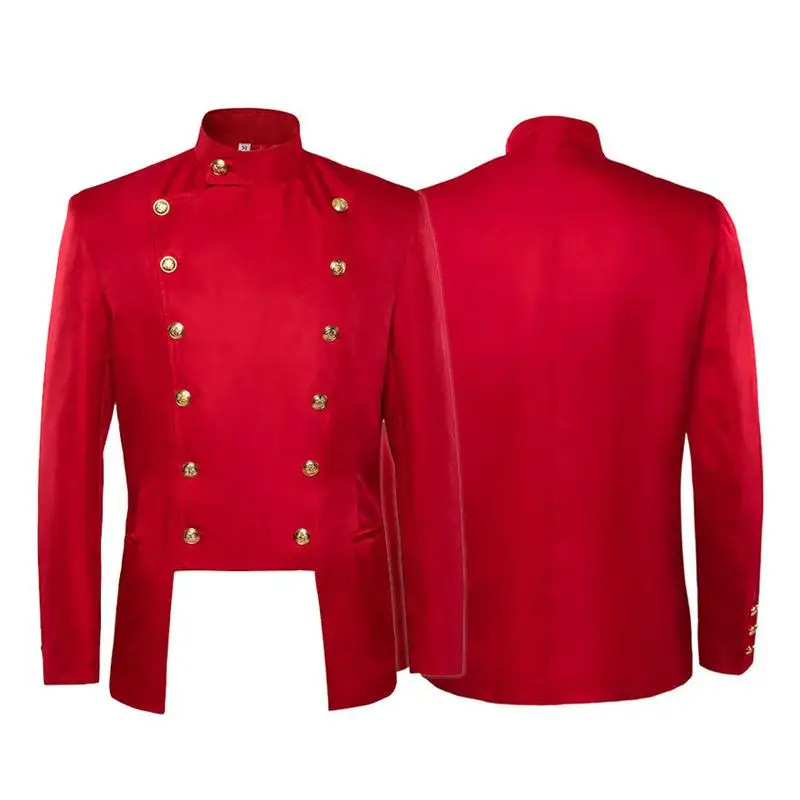 

Medieval Performance Costume Court Prince Jaet New Men's Faion Double Buttoned Suit Jaet loween Stage Outfit