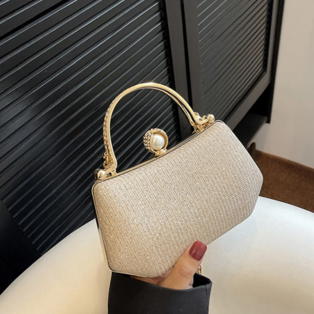 2024New borsa da banchetto da sera glitterata borsa da polso elegante da donna pochette da donna di grande capacità borsa a tracolla con strass