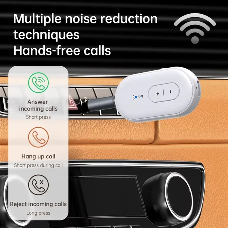 Excellent-2 In 1 Bluetooth 5.4 Audio Receiver Transmitter Wireless Adapter With Mic 3.5MM AUX Stereo Music For Car Kit TV PC