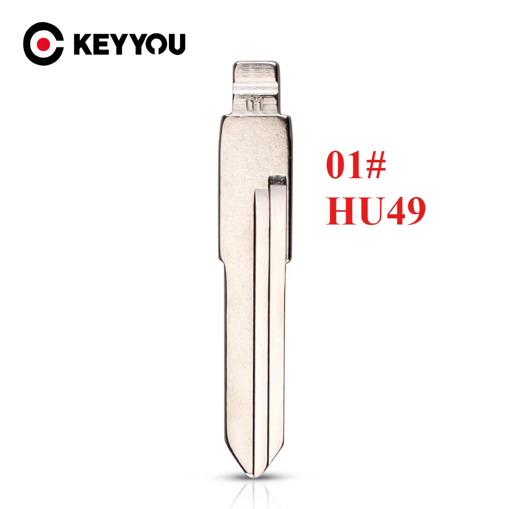 

KEYYOU 10PCS NEW Uncut flip Metal key blade 01# HU49 for VW Jetta Santana for KD keydiy xhorse VVDI remotes universal No.01