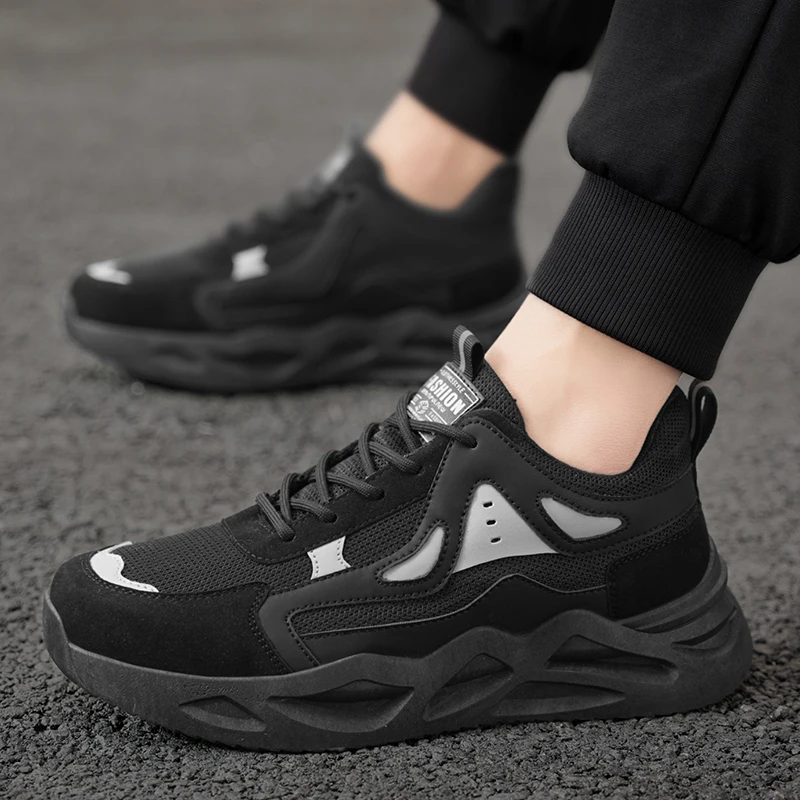Anti Slip Outdoor Sport Schuhe Mode Komfortable Atmungsaktive Mesh Dicken Sohlen Lace Up Casual Schuhe Turnschuhe Männer Laufschuhe