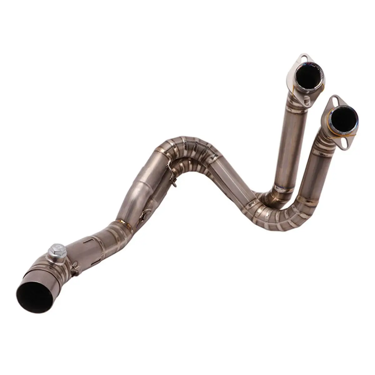 Titanium Alloy Motorcycle Exhaust Pipe System Front Middle Link Pipes Modification for NINJA650 ER6N Non-Destructive Install