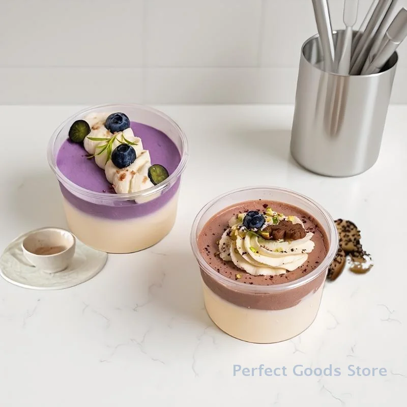 

Большой набор из 50 прозрачных пластиковых чашек для мусса, 150/250/380 мл — в комплекте с безопасными крышками