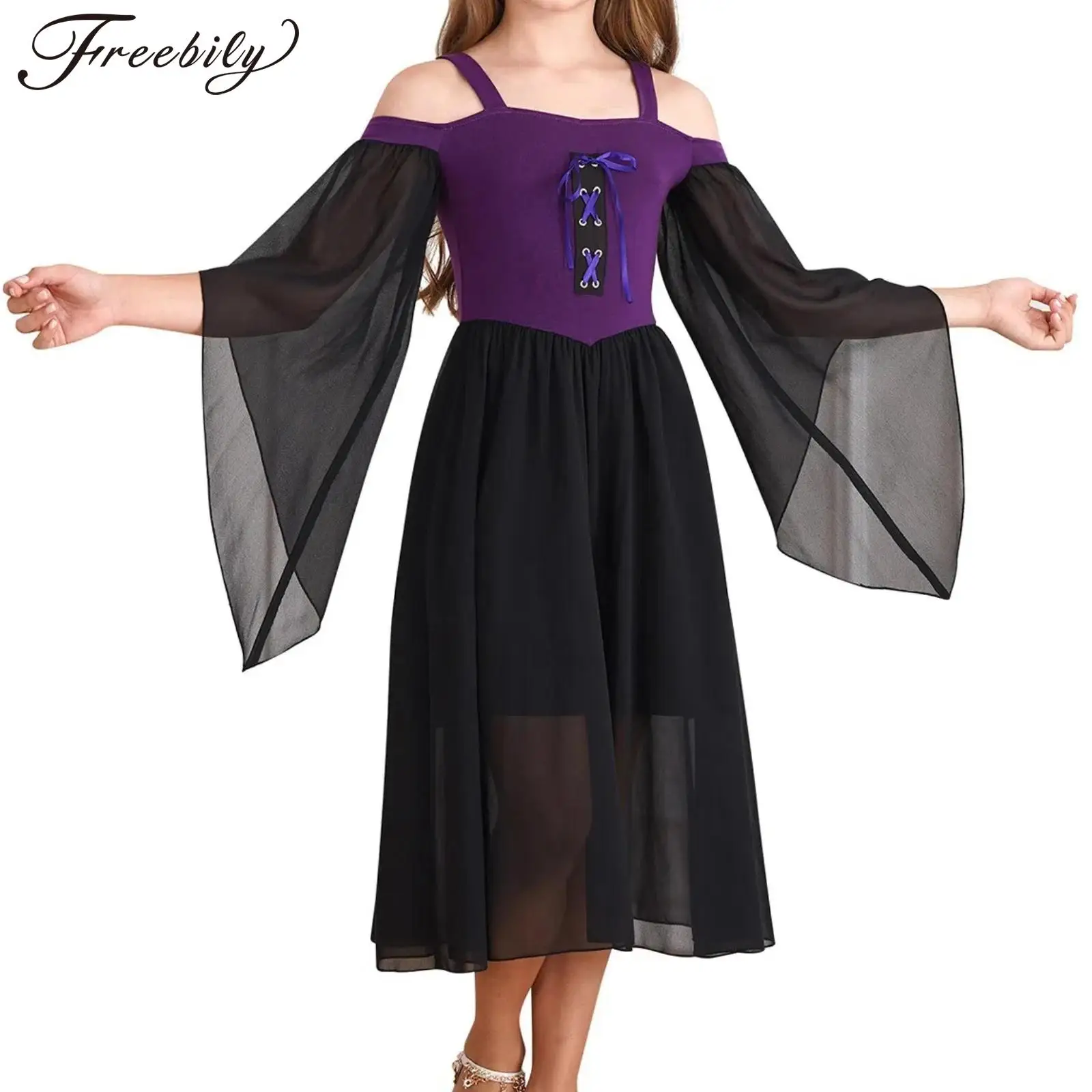 

Детский средневековый костюм для девочек, платье эпохи Возрождения, платье для косплея вампира на Хэллоуин, винтажное готическое платье