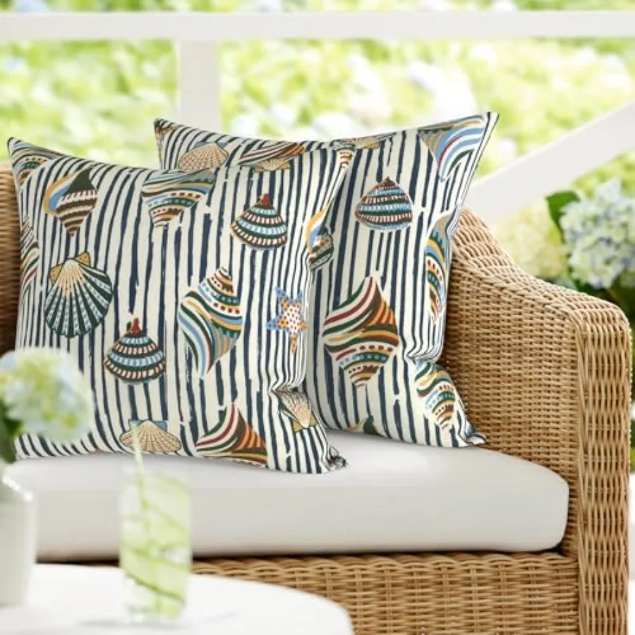 Pack of 2 Waterproof Outdoor Pillow serts, Square Patio Decorative Throw Pillow for Home, Sofa, Bench and Patio Furniture