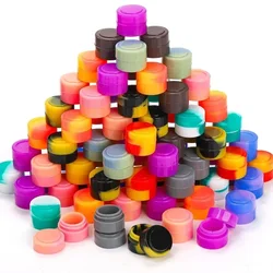 10Pcs 2ml Silicone Wax Containers Non-Stick Multi Use Storage Jars, Oil Concentrate Jars for Home Kitchen Travel, Random Colors