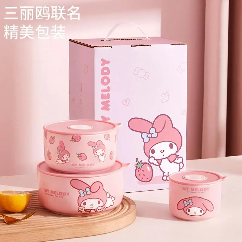 

Sanrio Hellokitty Mymelody Cinnamoroll герметичная коробка для обеда офисные работники могут использовать микроволновую керамическую миску для сохранения свежести, коробка для бенто