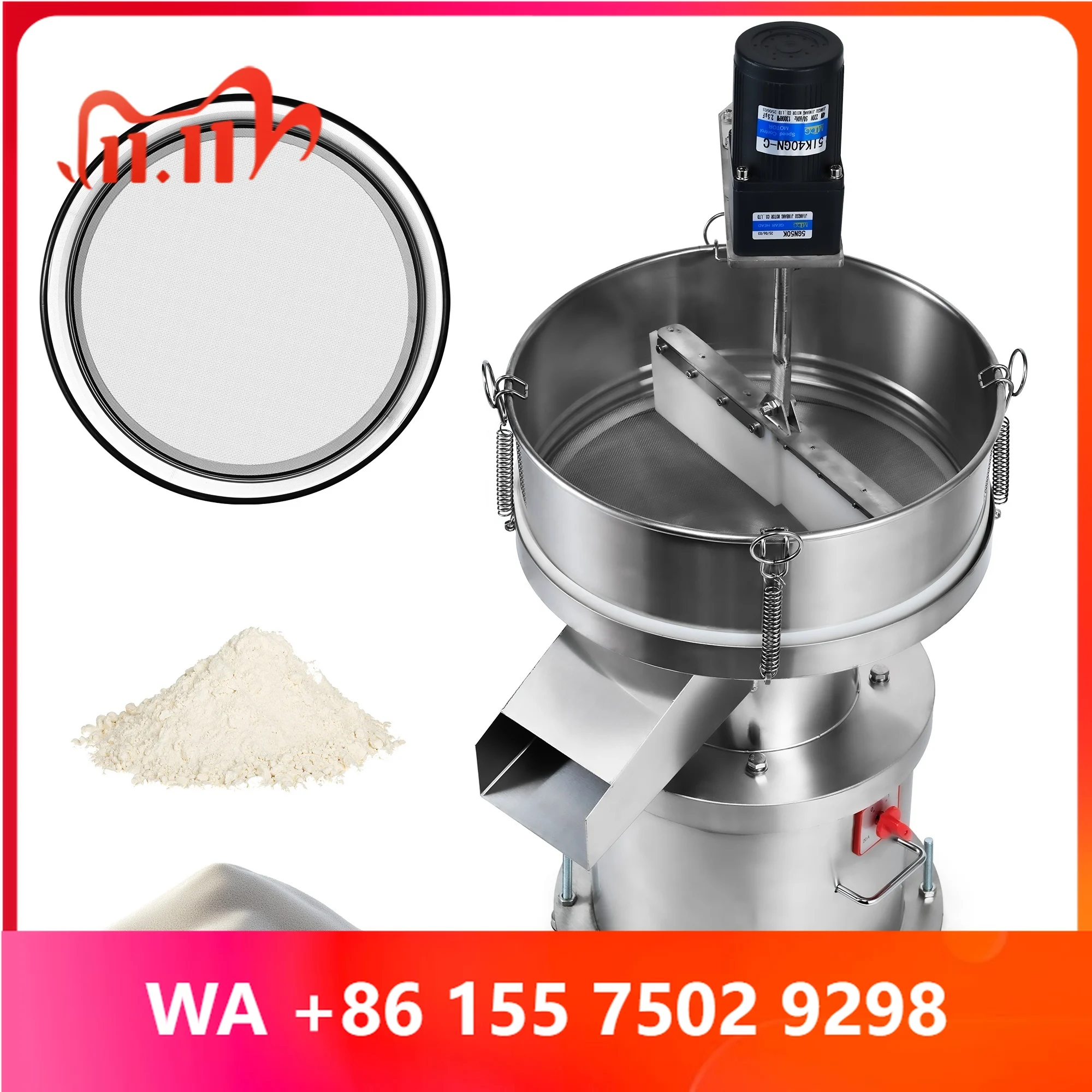 Top ibrating Sifter Shaker hine With Agitator for Agglomerated Flour Industrial Powder Plastic Powder Powder Coatings