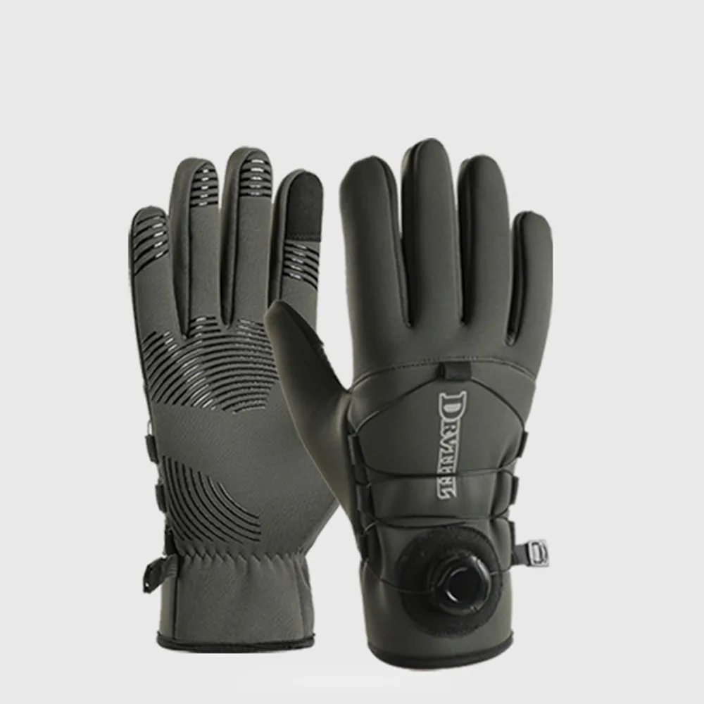 

Удлиненные утолщенные зимние теплые перчатки, нескользящие перчатки с сенсорным экраном и полным пальцем, морозостойкие ветрозащитные варежки для вождения