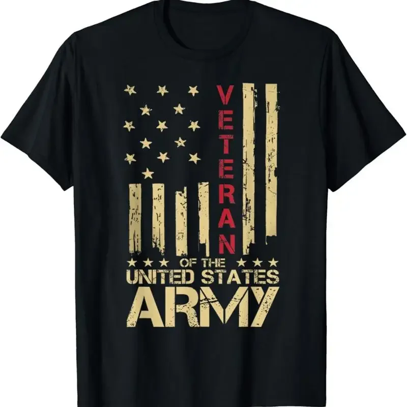 Patriotic U_S Army Veteran Red Line American Flag Vintage T Shirt