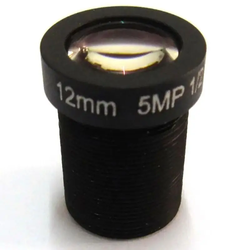 10x 12mm HD 5MP CCTV lens M12*0.5 fixed aperture 32 degrees angle 1/2.5