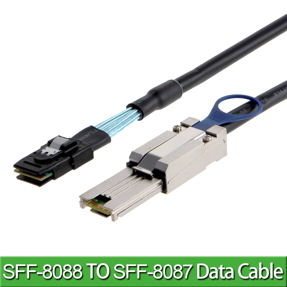 SFF-8088 to SFF-8087 Mini SAS Cable, External 26Pin to Internal 36Pin Hybrid SAS2.0 6Gbps Cable for DataCenter, Servers