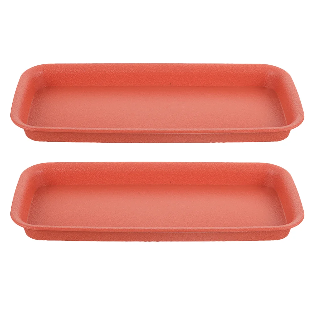 

2 Pcs Planter Dish Flower Pot Tray Pots Drip Trays for Potted Plants Saucers Red Plastic