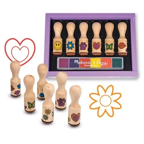 Melissa & Doug Happy Faces Wood Print Set