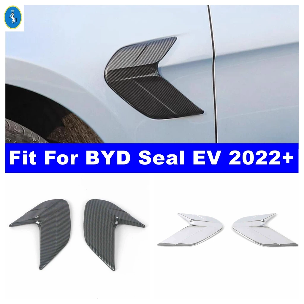 

Side Door Body Leaf Board Panel Decoration Cover Trim For BYD Seal EV 2022 2023 2024 Chrome / Carbon Fiber Look Car Accessories