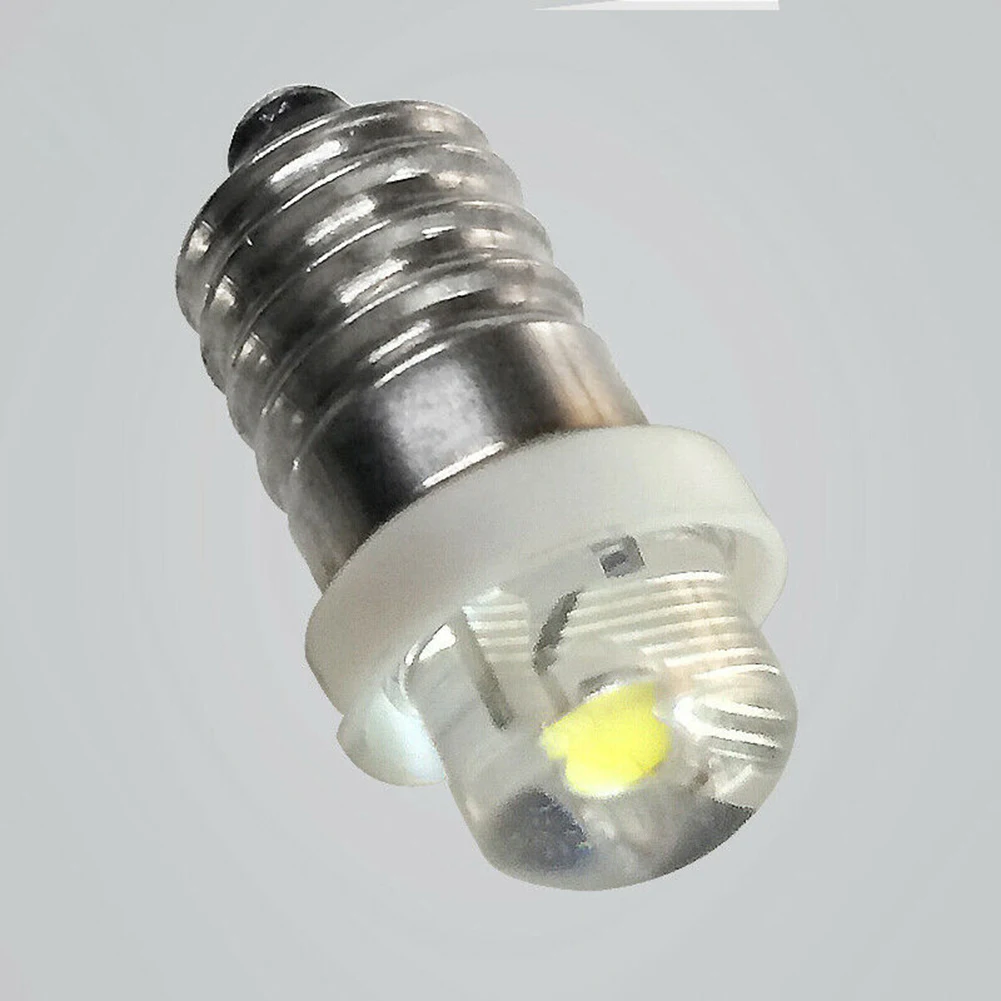 1x Warm/White 0.5W Screw 3/4.5/6V 0.5W 6000K 20-60ML White LED E10 Old Bulb Torch For Flashlight Lantern Torch Replacement Parts