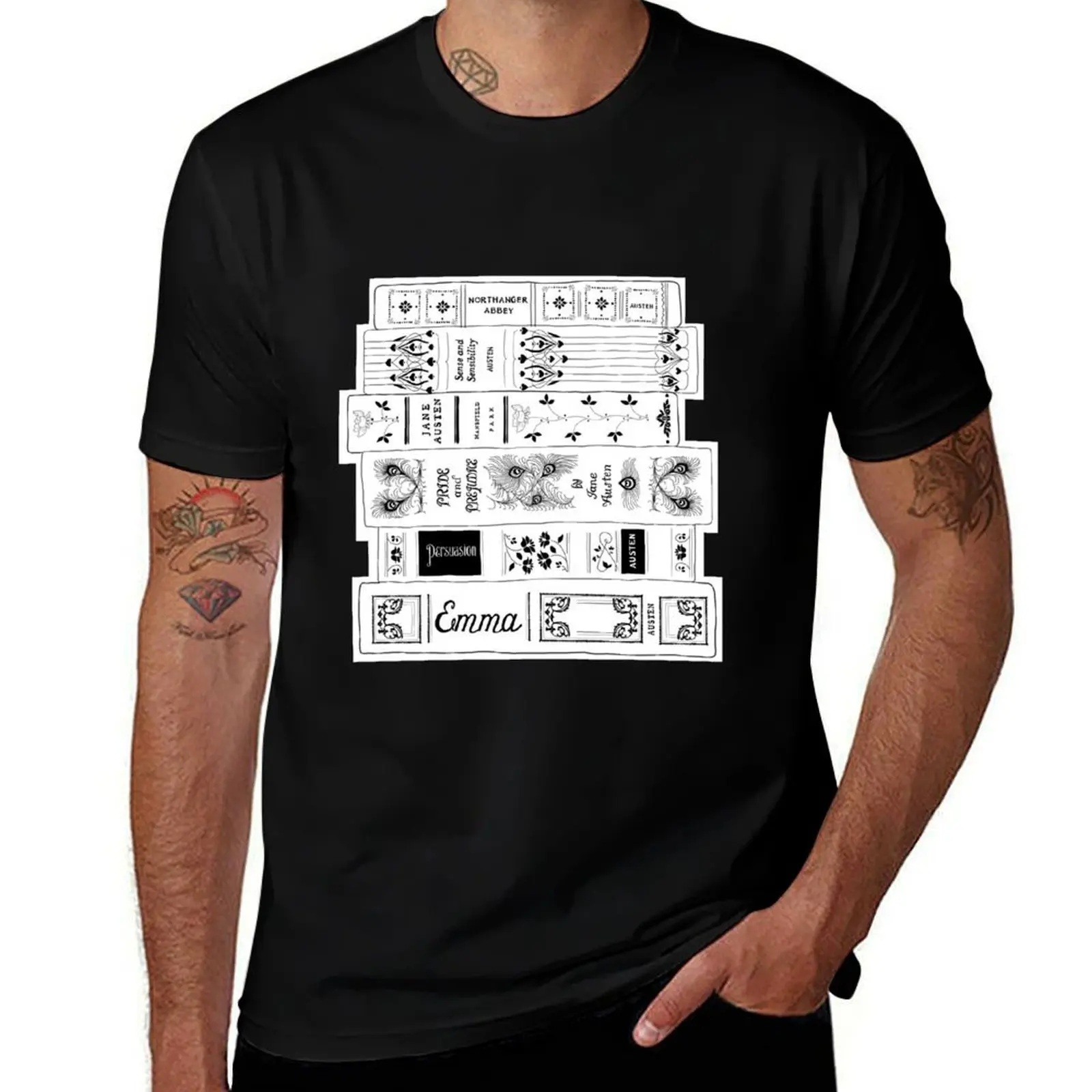 Jane Austen Book stack T-Shirt Moisture Control Sports Tee T-Shirt