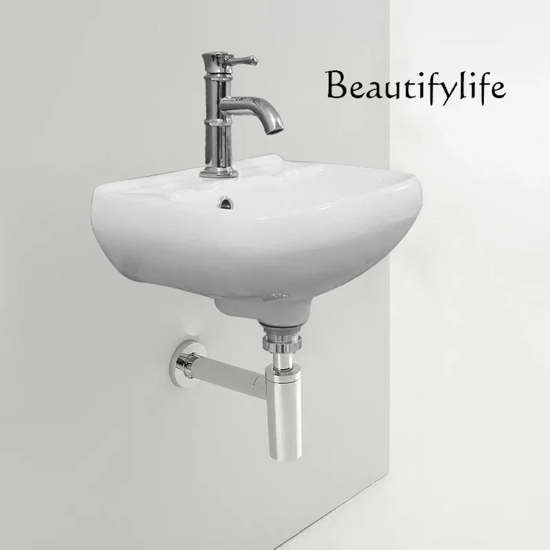 

BJ Muebles Para Hogar Retro Small Apartment Bathroom Hanging Basin Bathroom Kitchen Wall Hanging Ceramic Basin Set