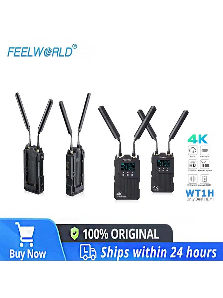 FEELWORLD WT1H – système de Transmission vidéo sans fil 4K, interphone double compatible HDMI, Full Duplex, Streaming en direct