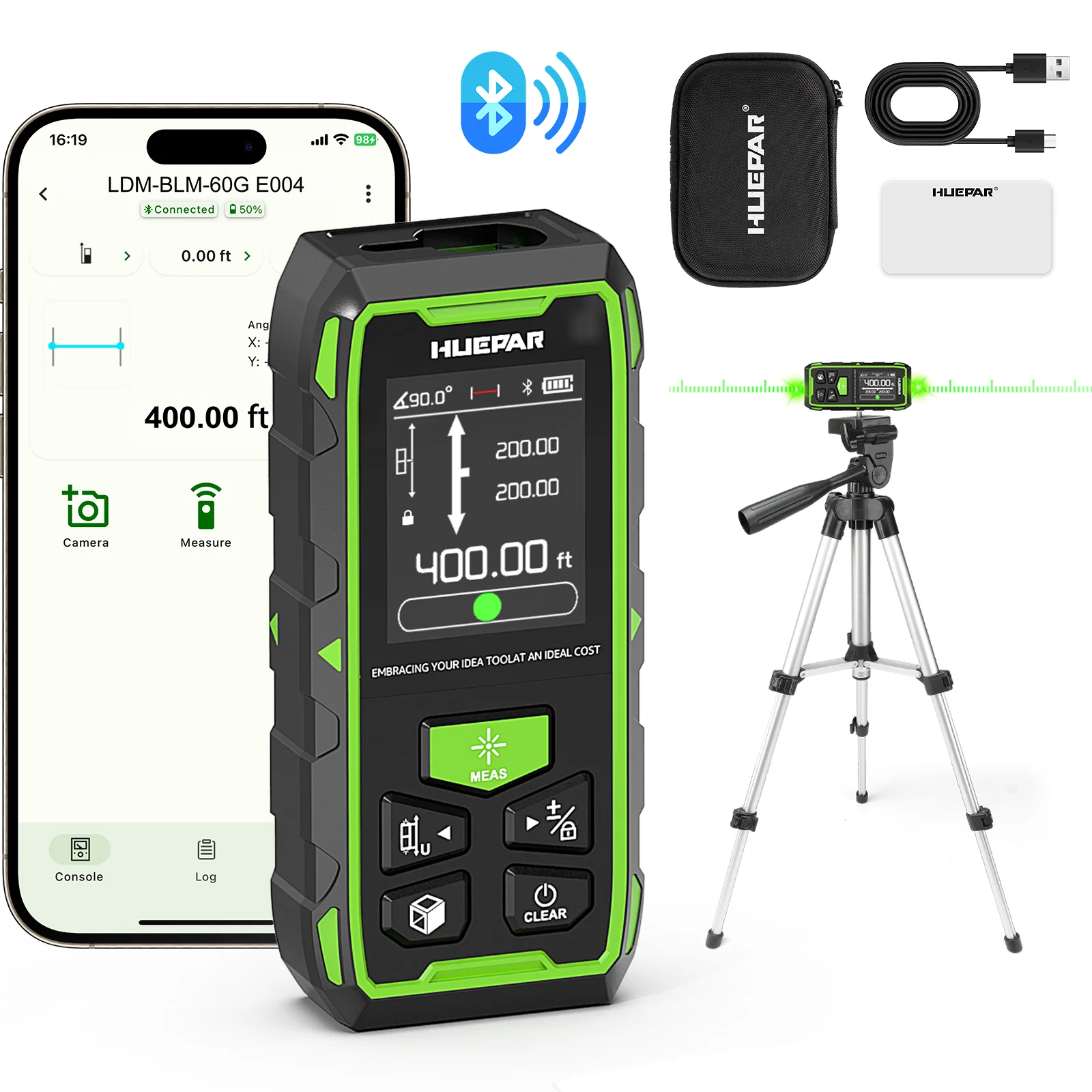 Industrial Laser Training - Huepar Green Dual Laser Rangefinder, 100M/200M