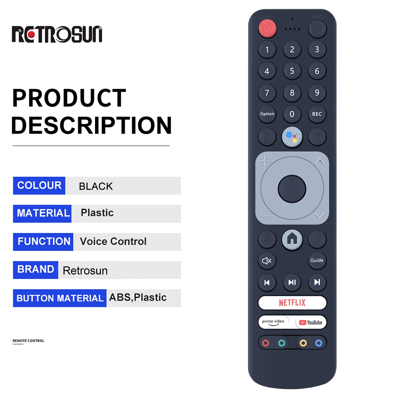 New Voice Bluetooth Remote Control for HOMATICS BIG Box R 4K SledovaniTV Kaba Bear Google TV