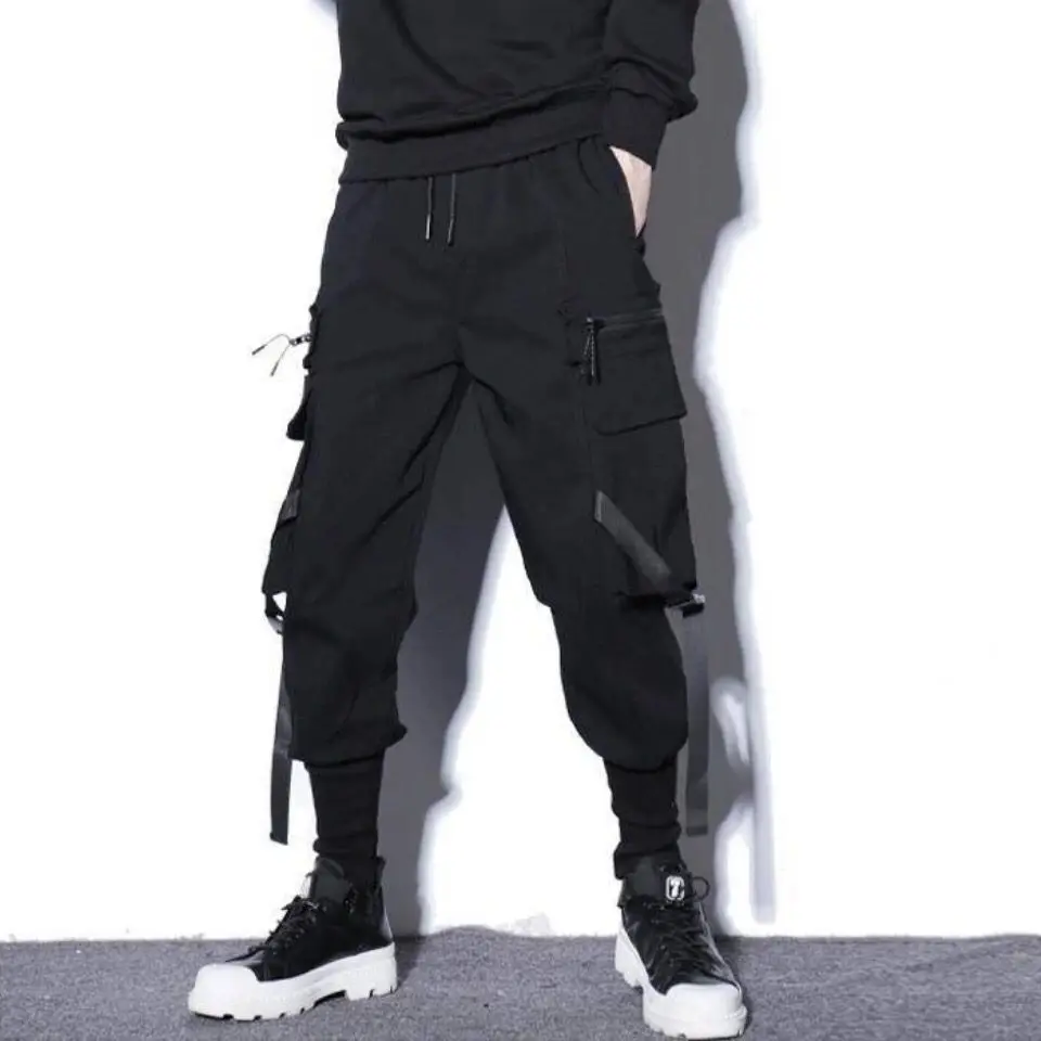 Fashion Punk Style Cargo Pants Gym Joggers Men Sweatpants Basketball Casual Trousers Sports Black Pants Men Hip Hop Clothing